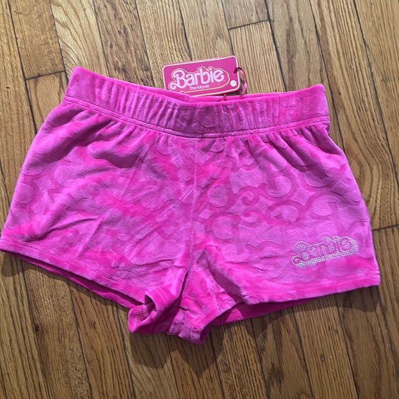 NWT Barbie™️ The Movie Velour Pink Shorts 💕 NWT - Picture 1 of 4